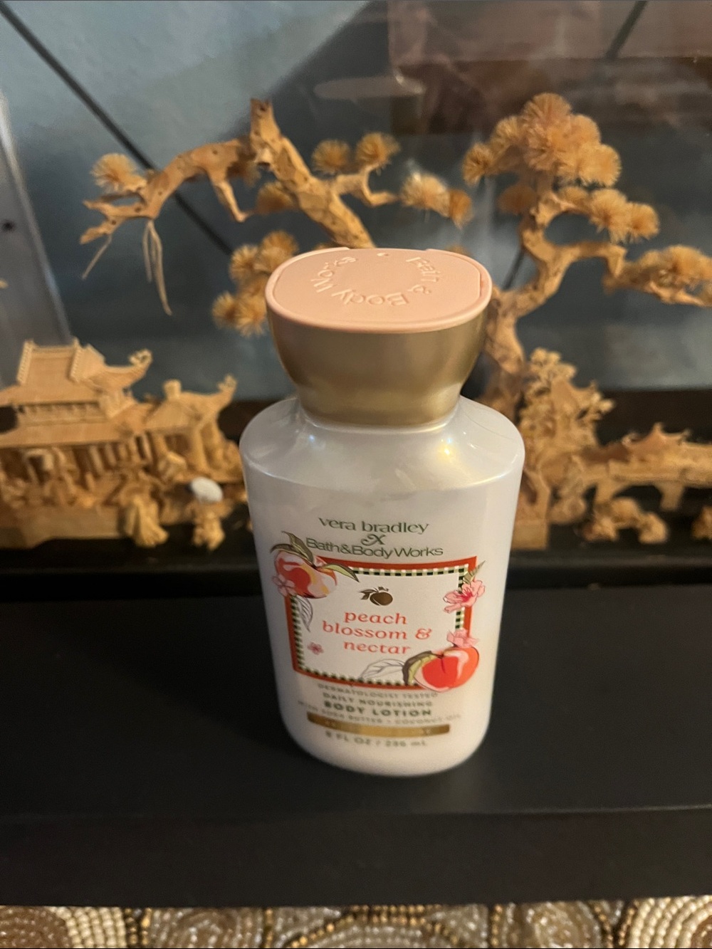 Vera Bradley Peach Blossom & Nectar Lotion — White with Peach and Pink Accents